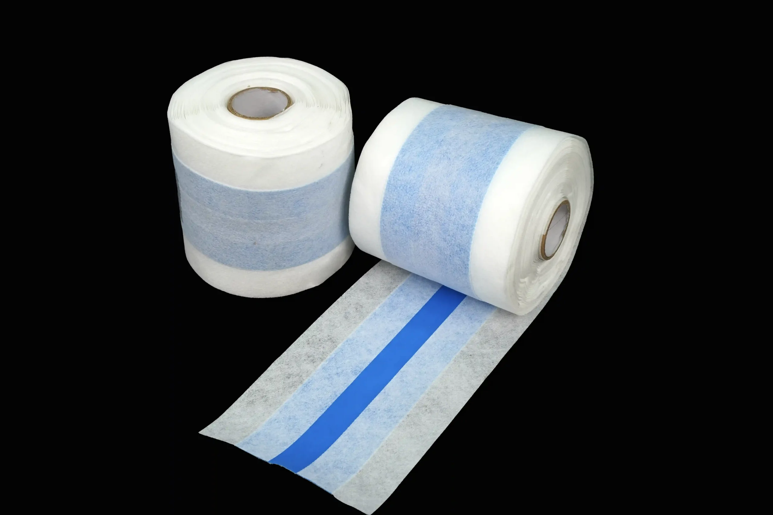 title backer pro elastic waterproofing tape two rolls angled display with unrolled section