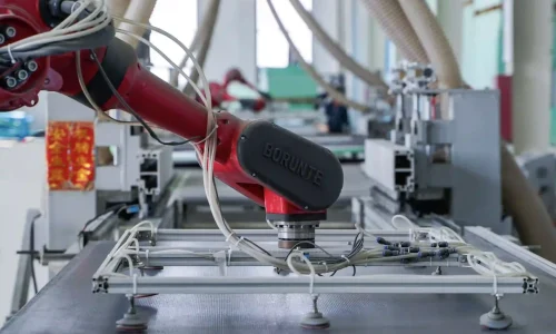title backer pro waterproof backer board factory robotic arm in operation at production line